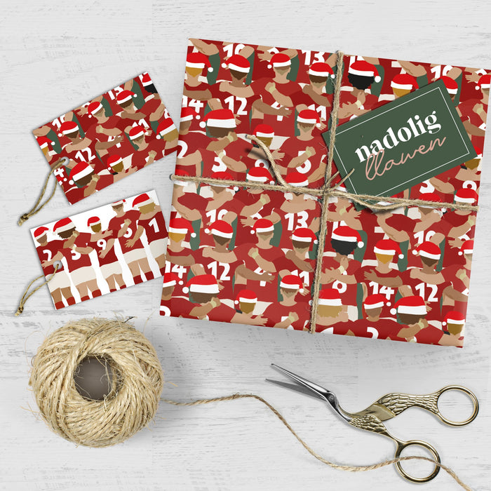 Christmas wrapping paper & tags - Boxing Day Huddle