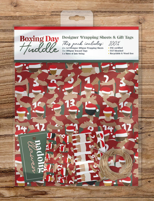 Christmas wrapping paper & tags - Boxing Day Huddle