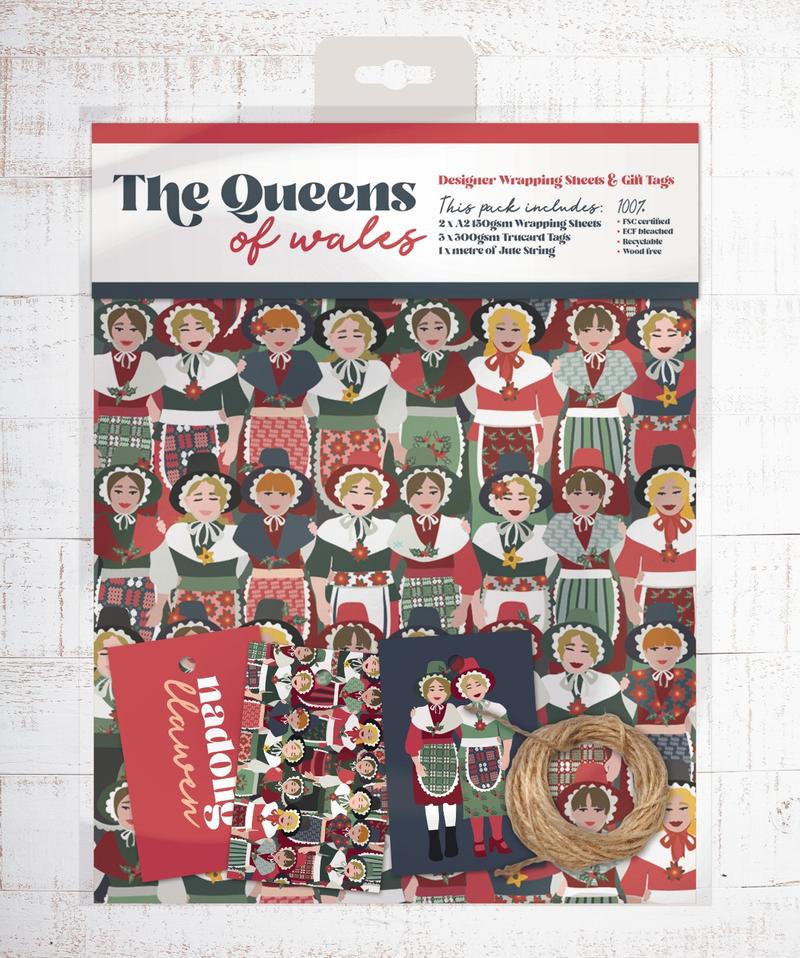 Christmas wrapping paper & tags - Queens of Wales