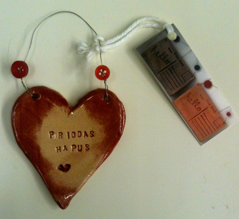 Priodas Hapus Handmade Ceramic Heart