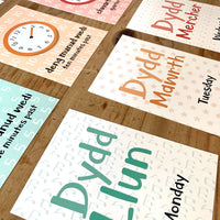 Welsh Routines, Times and Days Flash Cards