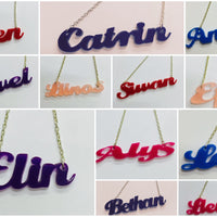 Laser Cut Acrylic Name Necklace - cwtch