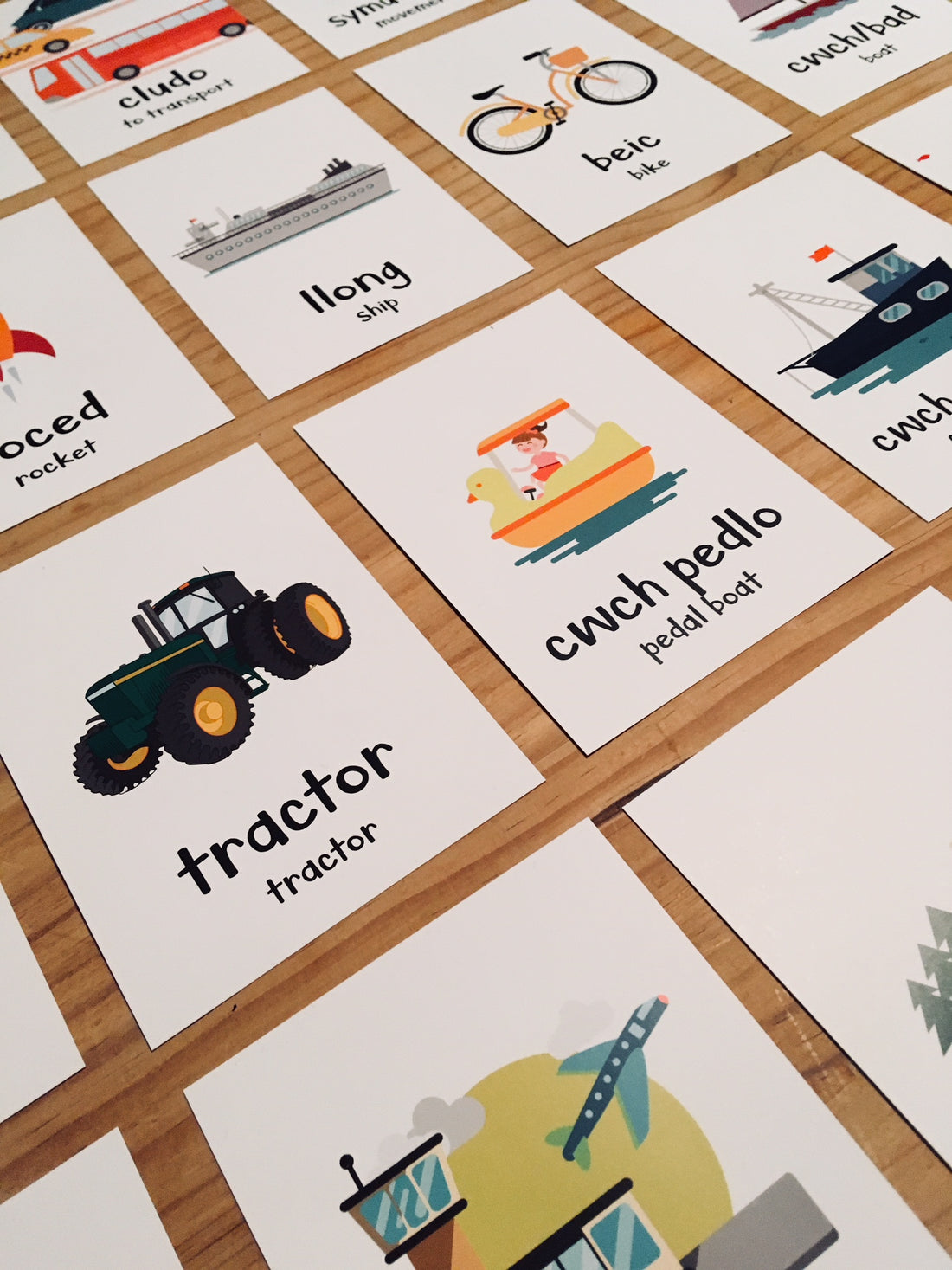 Welsh Travel, Transport & Movement Flash Cards