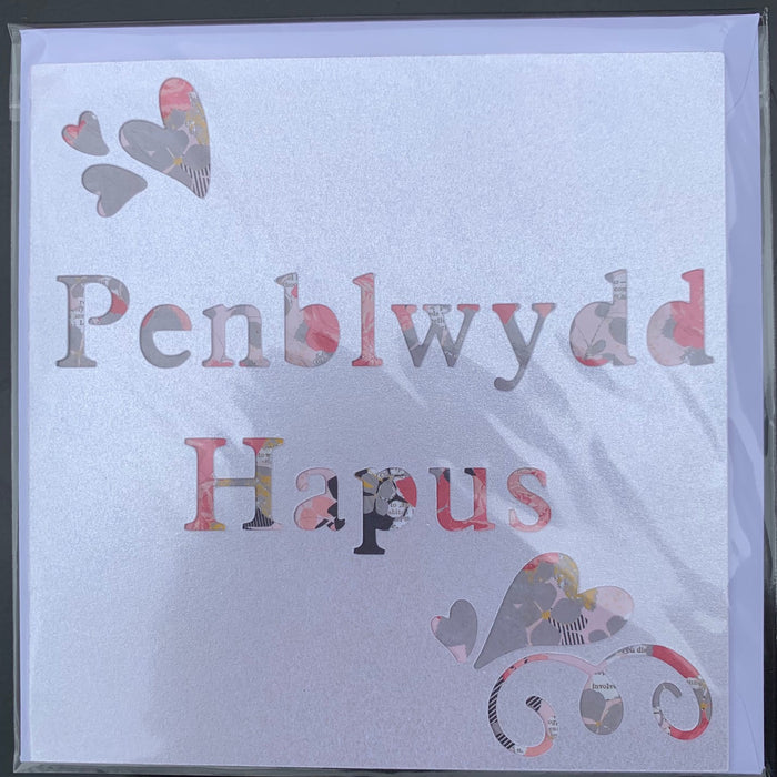 Birthday card 'Penblwydd Hapus' handmade papercut