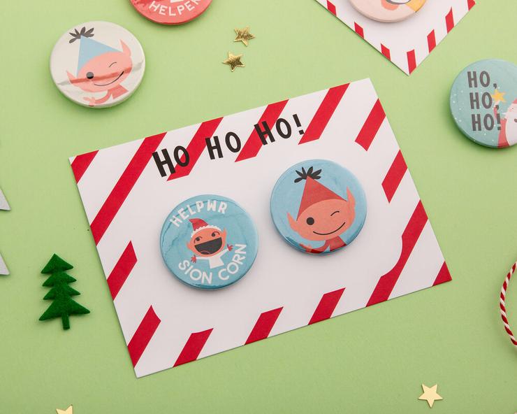Set of 2 Christmas Badges