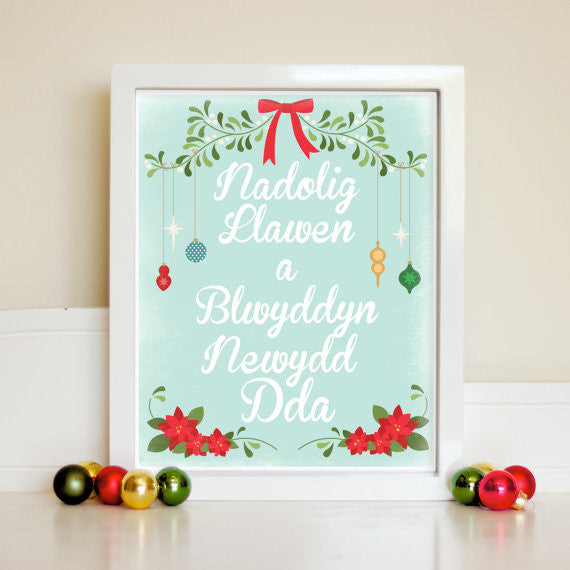 Nadolig Llawen a Blwyddyn Newydd Da Print