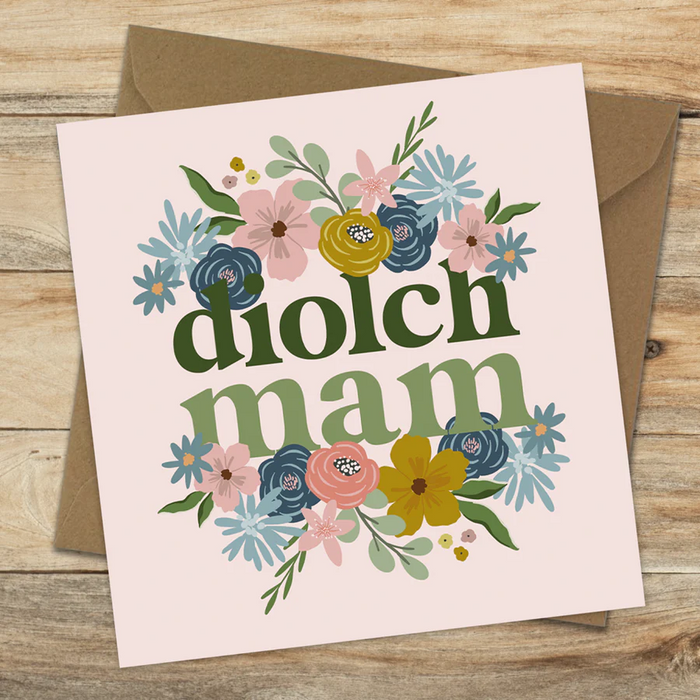 Mother's day card 'Diolch Mam' bouquet