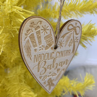 Laser Cut Wooden Christmas Decoration - Nadolig Cynta'r Baban