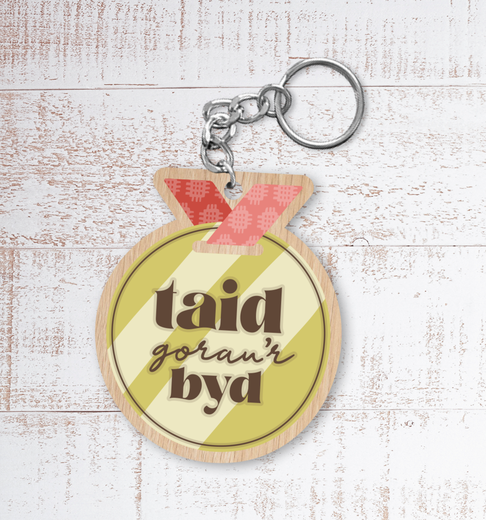 Painted Wooden Keyring &