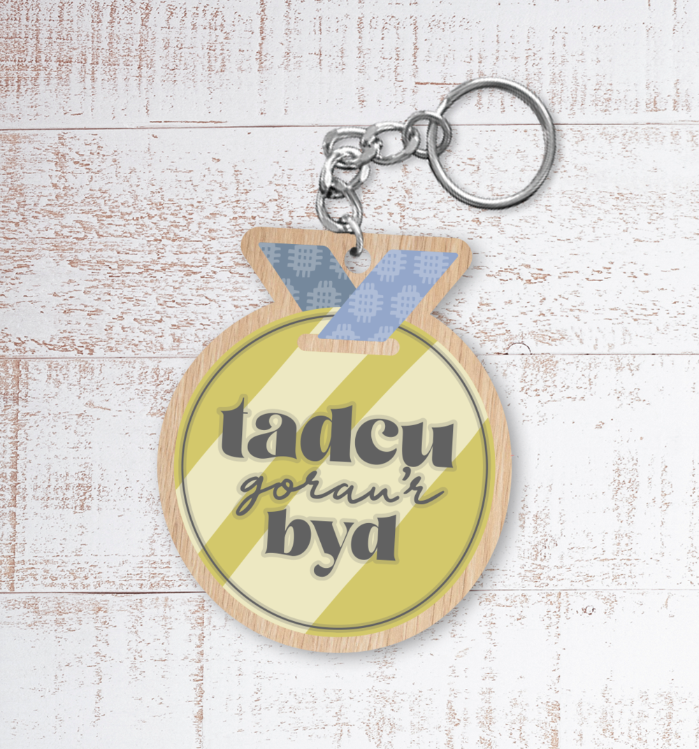 Painted Wooden Keyring &