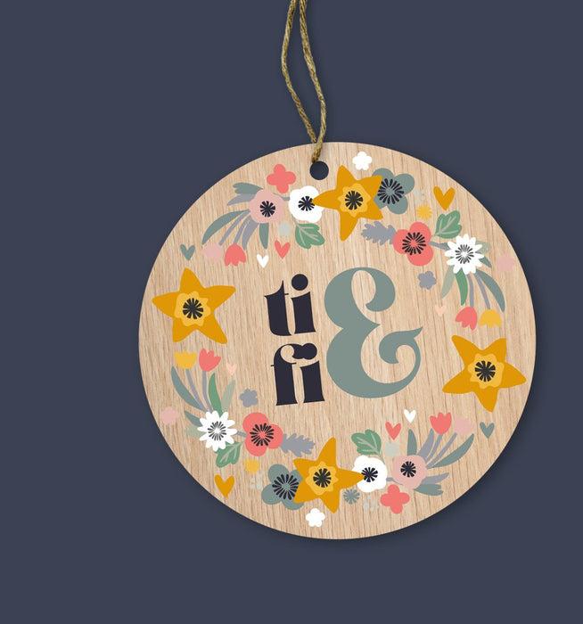 Wooden Gift Decoration 'Ti & Fi' You & Me