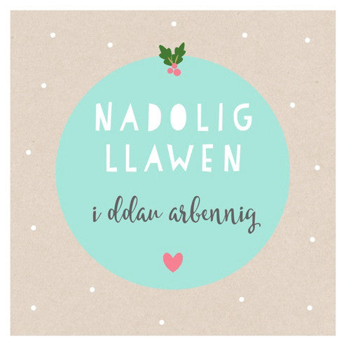 Christmas card 'Nadolig Llawen i Ddau Arbennig' Special Couple