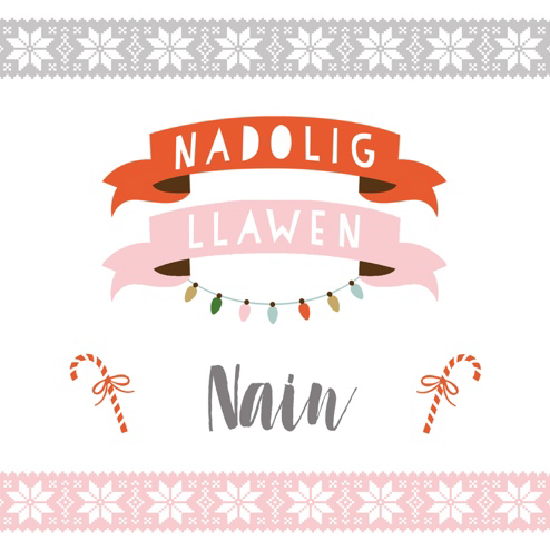 Christmas card 'Nadolig Llawen Nain' Gran