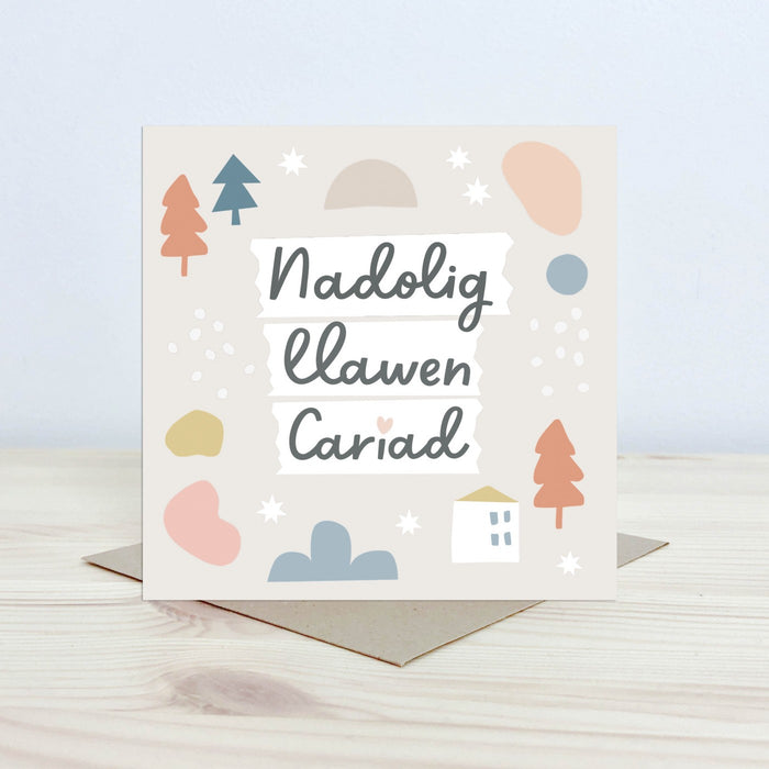 Christmas Card 'Nadolig Llawen Cariad' one I love