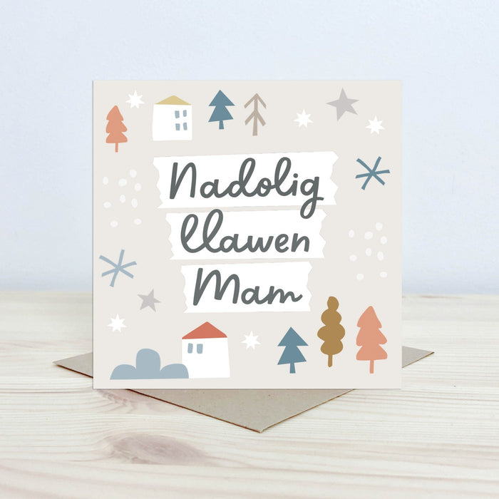 Christmas card 'Nadolig Llawen Mam' Mum