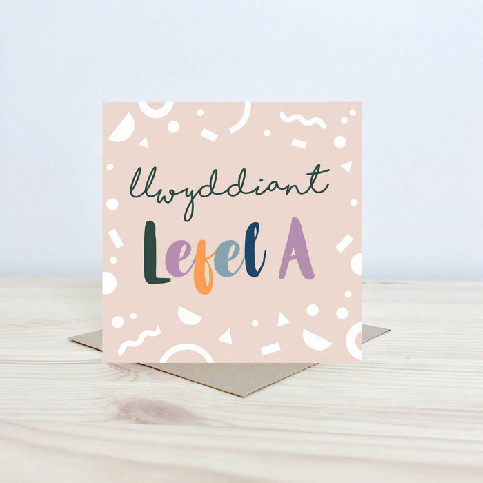 Congratulations card 'Llwyddiant Lefel A' A Level success