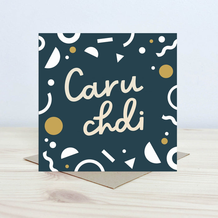 Love card 'Caru Chdi' love you - dark