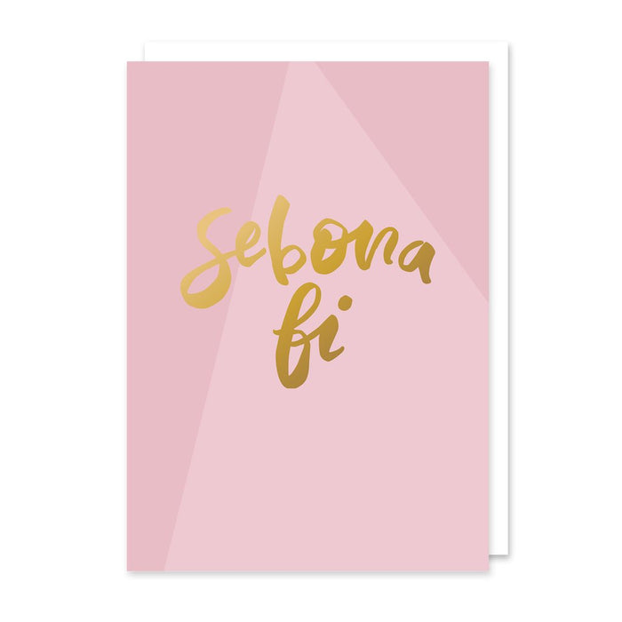 Greeting Card 'Sebona fi' gold foil