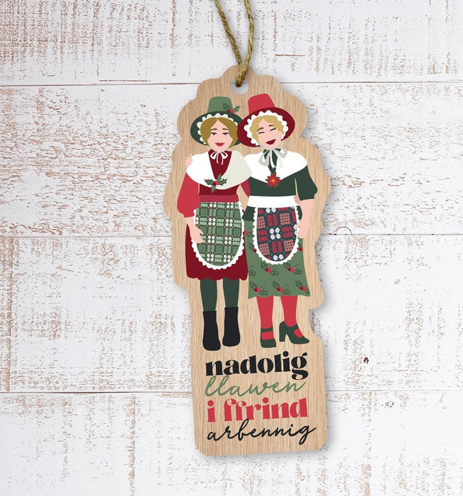 Wooden Christmas Decoration - Nadolig Llawen i Ffrind Arbennig (special friend)