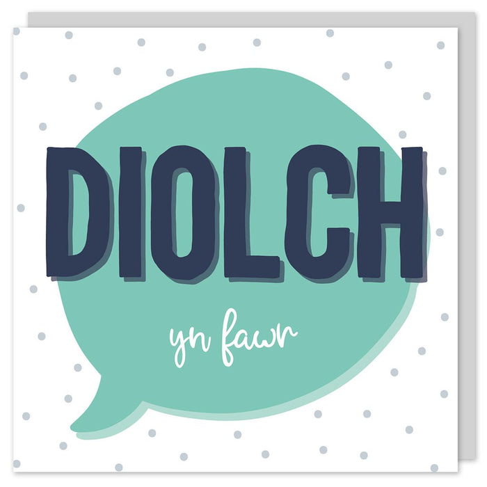 Thank you card 'Diolch yn fawr' speech bubble