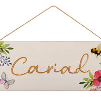 Floral plaque - Cartref / Cariad