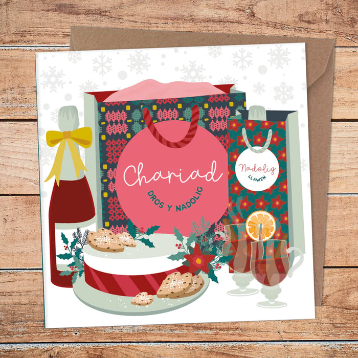 Christmas card 'Gyda Chariad Dros y Nadolig' With Love At Christmas