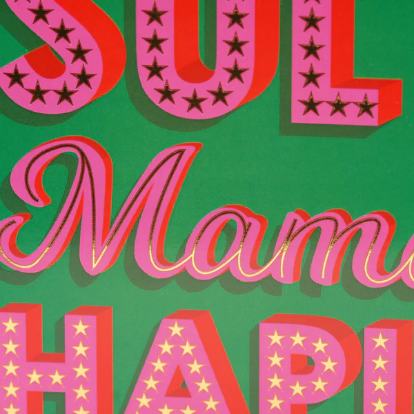 Mother's day card 'Sul y Mamau Hapus' foil
