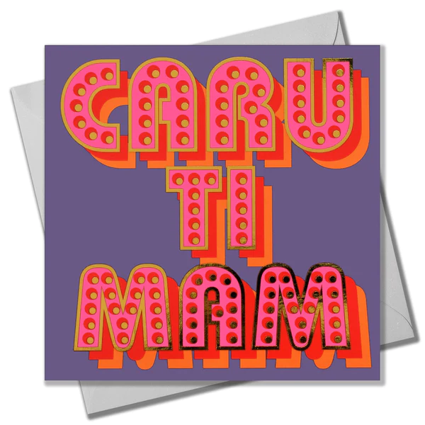 Mother's day card 'Caru Ti Mam' foil