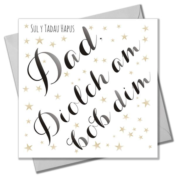 Welsh Father's day card 'Sul y Tadau Hapus dad,diolch am bob dim'