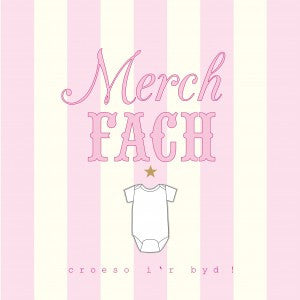 New baby card 'Merch Fach, croeso i'r byd' pink