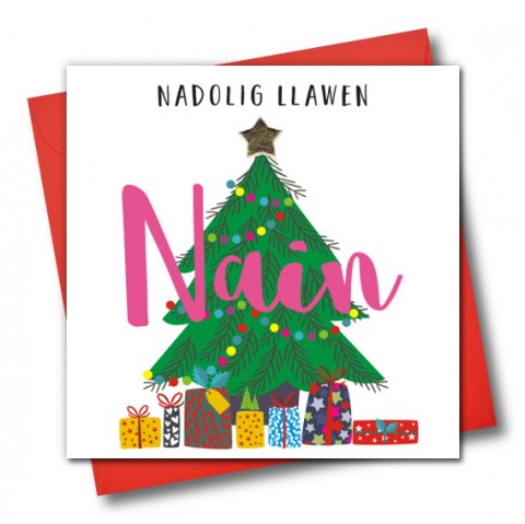 Christmas Card 'Nadolig Llawen Nain' - 'Happy Christmas Grandma'