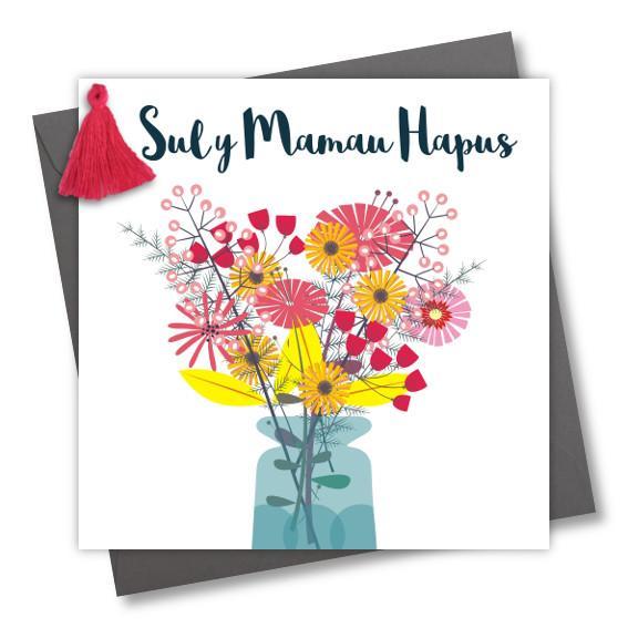 Mother's day card 'Sul y Mamau Hapus' - Happy Mother's Day - Bouquet