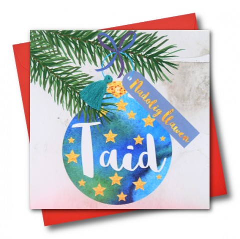 Christmas card 'Nadolig Llawen Taid' - Grandad - Tassel