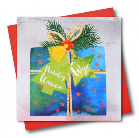 Christmas card 'Nadolig Llawen Ŵyr' - Grandson - Tassel