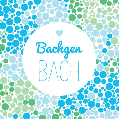 New baby card 'Bachgen Bach' blue