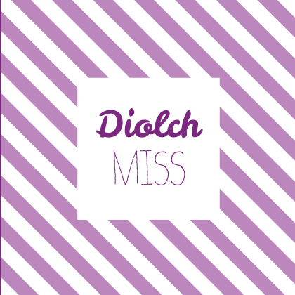 Thank you card 'Diolch Miss' female teacher