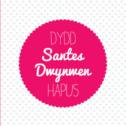 Love card 'Dydd Santes Dwynwen Hapus'