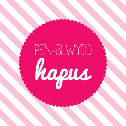 Birthday card 'Pen-blwydd Hapus' pink