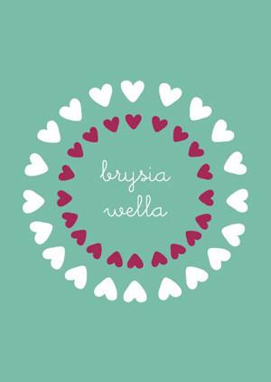 Get well soon card 'Brysia Wella' hearts