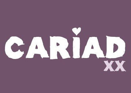 Love card 'Cariad' purple kisses