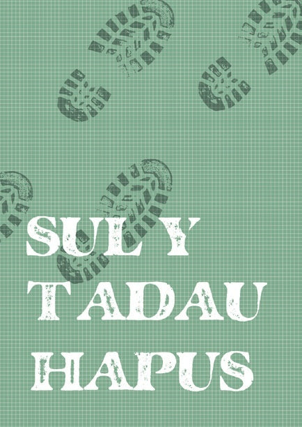 Welsh Father's day card 'Sul y Tadau Hapus' footprints