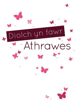 Thank you card 'Diolch yn fawr Athrawes' female teacher
