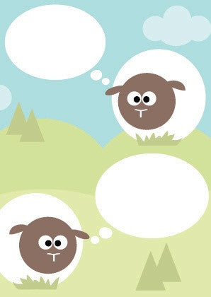 Greeting card - sheep & bubbles