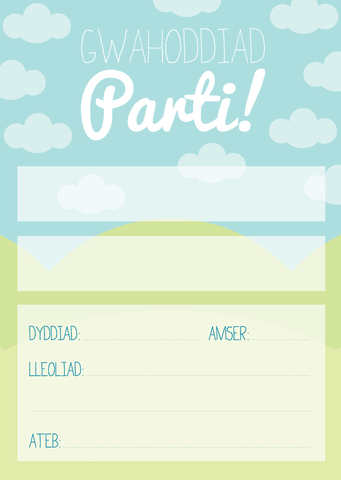 Welsh party invitations - set of 6