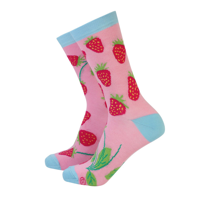 Bamboo Gift Socks - Strawberries - Women's