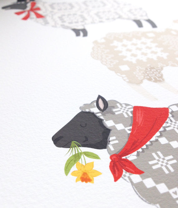 Welsh Sheep Print