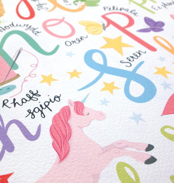 Welsh Girls Alphabet Print
