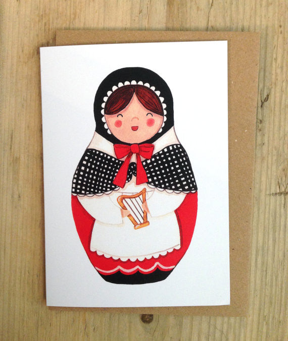 Welsh Lady greeting card - Myfanwy