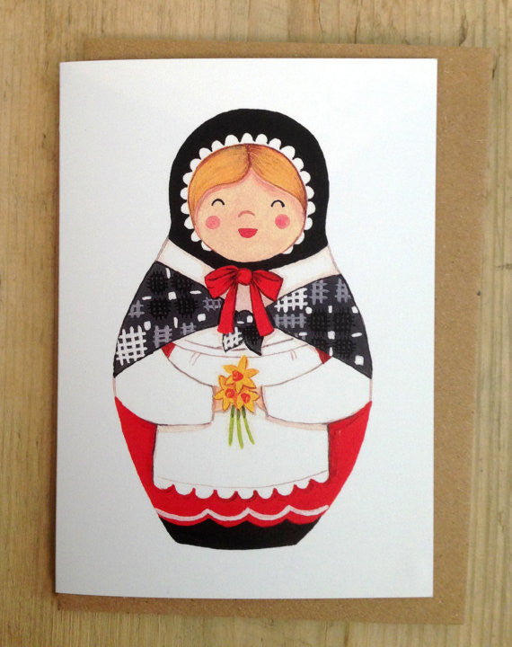 Welsh Lady greeting card - Heulwen