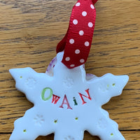 Hand-made Personalised Ceramic Decoration - Pre-order